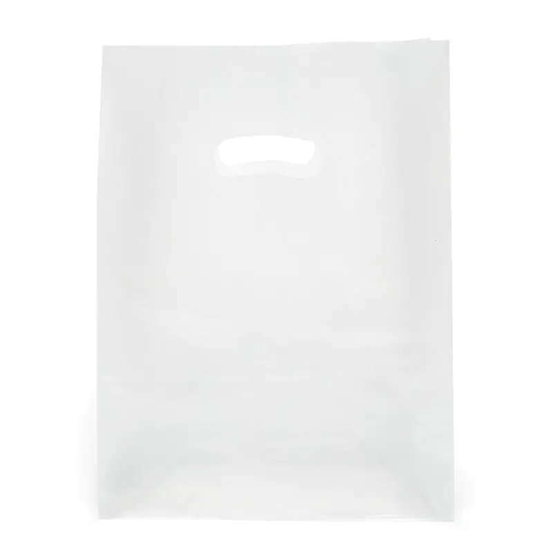 Frosted Die Cut Handle Bags (9" x 12")